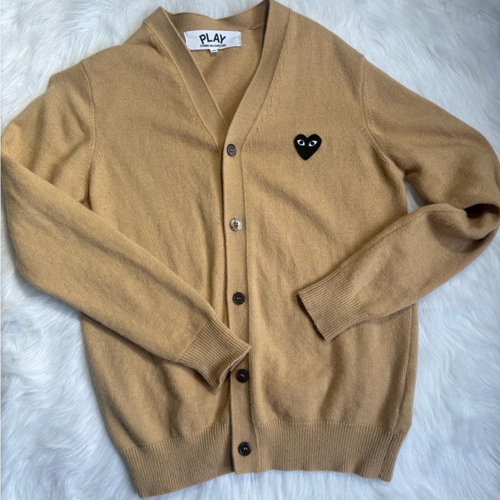 Comme des Garcons Tan Cardigan Sweater